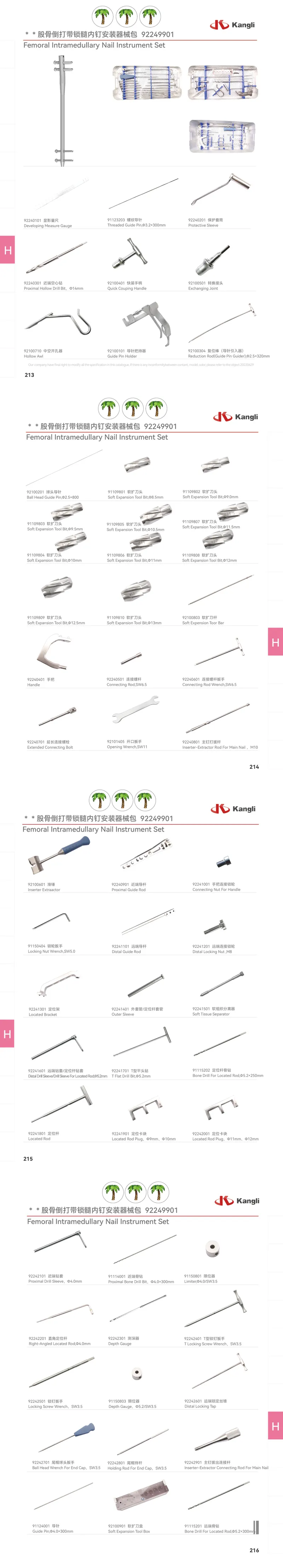 Retrograde Femoral Nail Instrument Set