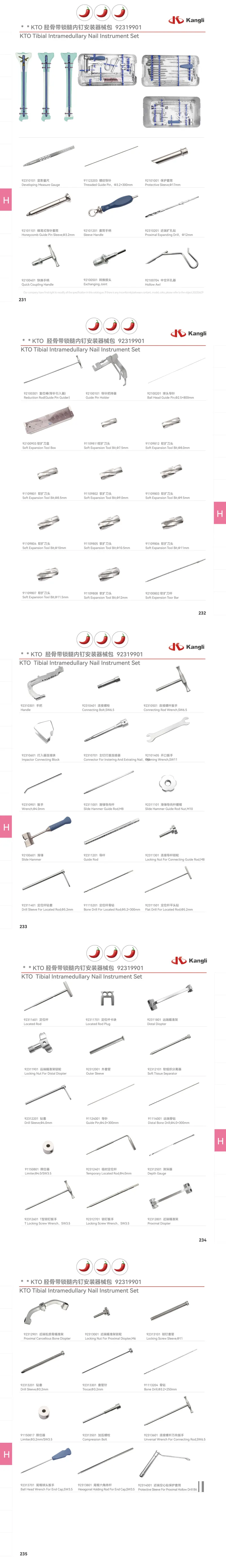 KTO Tibial Nail Instrument Set