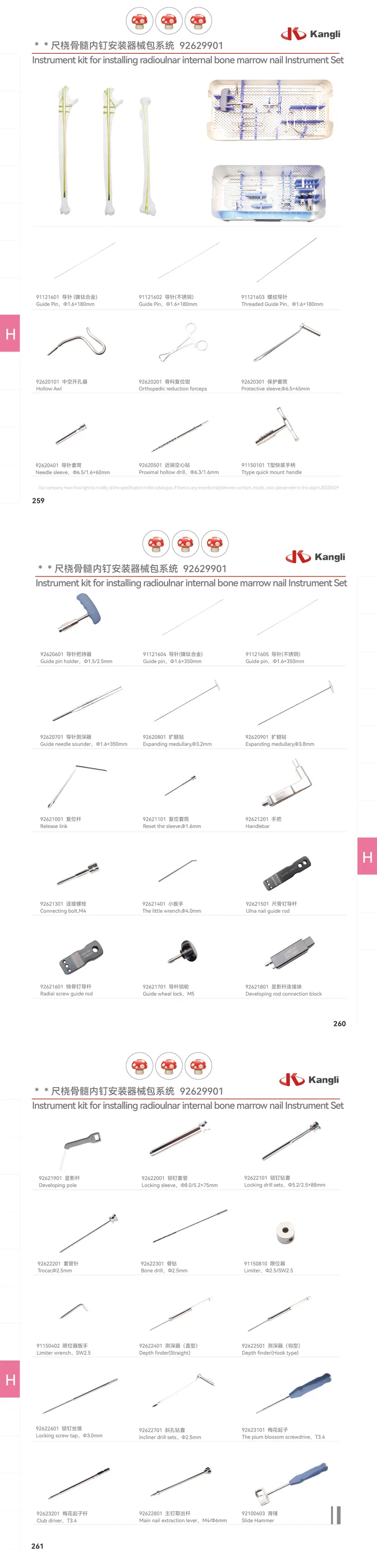 Radial Ulnar Intramedullary Nail Instrument Set