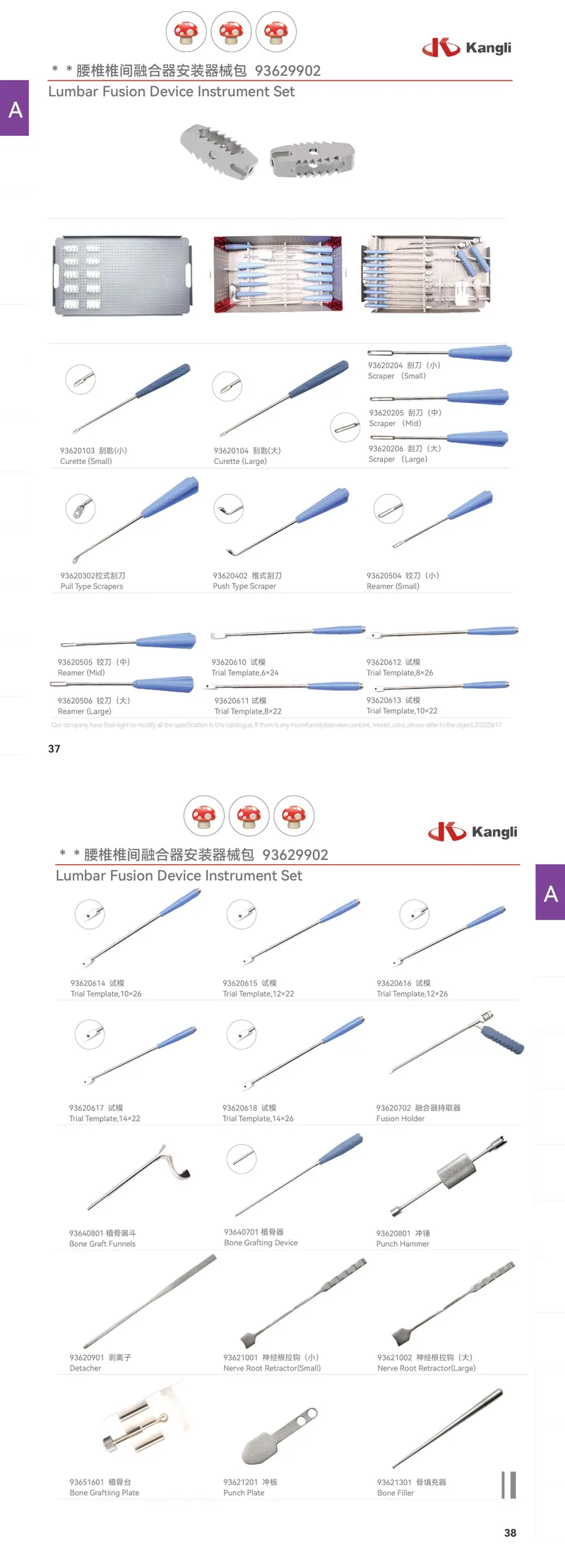 Lumbar Interbody Fusion Cage Instrument Set