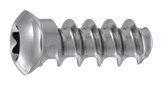 Short bone screw with a recessed drive head above a coarse thread
