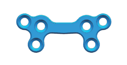 Curved sagittal split plate with paired end holes on a shallow contoured bar