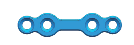 Straight sagittal split plate, a flat bar carrying four evenly spaced holes