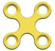 X plate with four holes set at the corners of a compact cross
