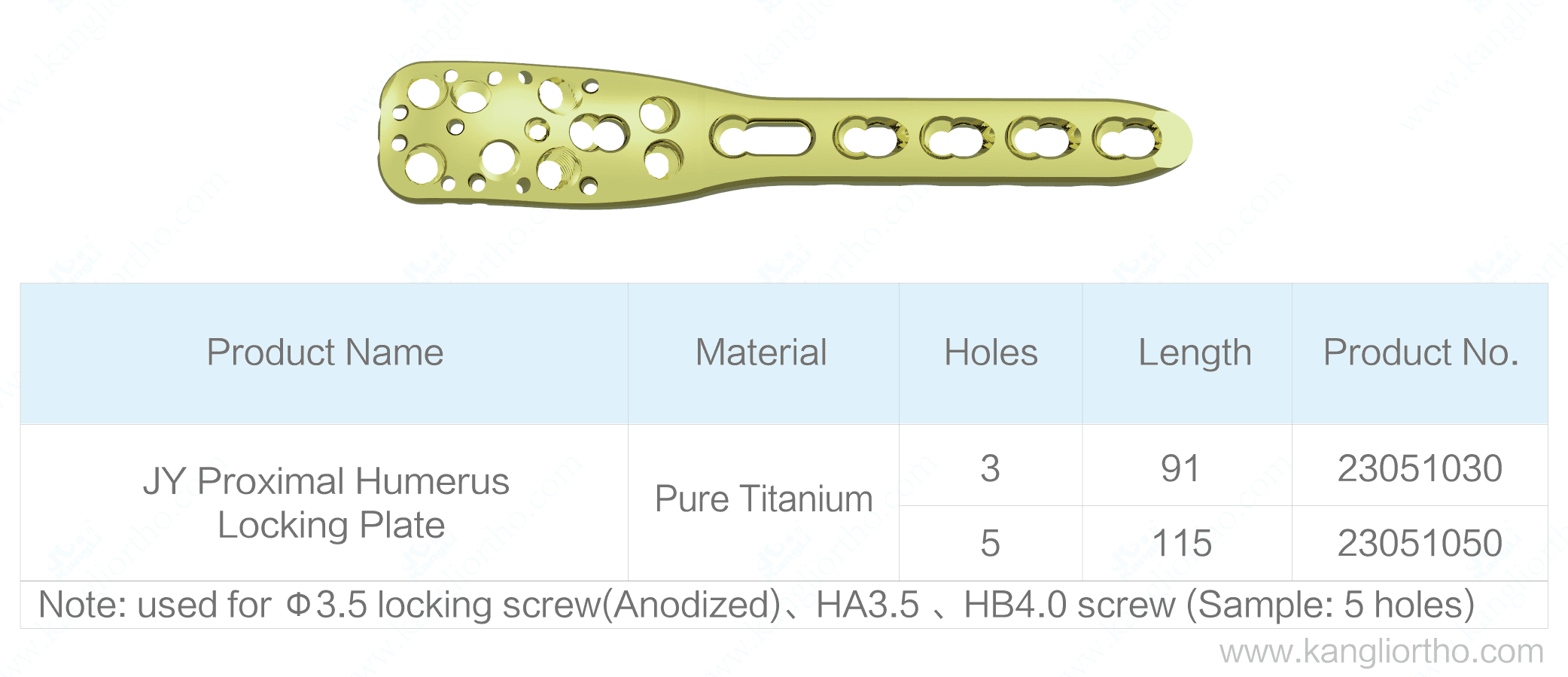 jy-proximal-humerus-locking-plate-specifications