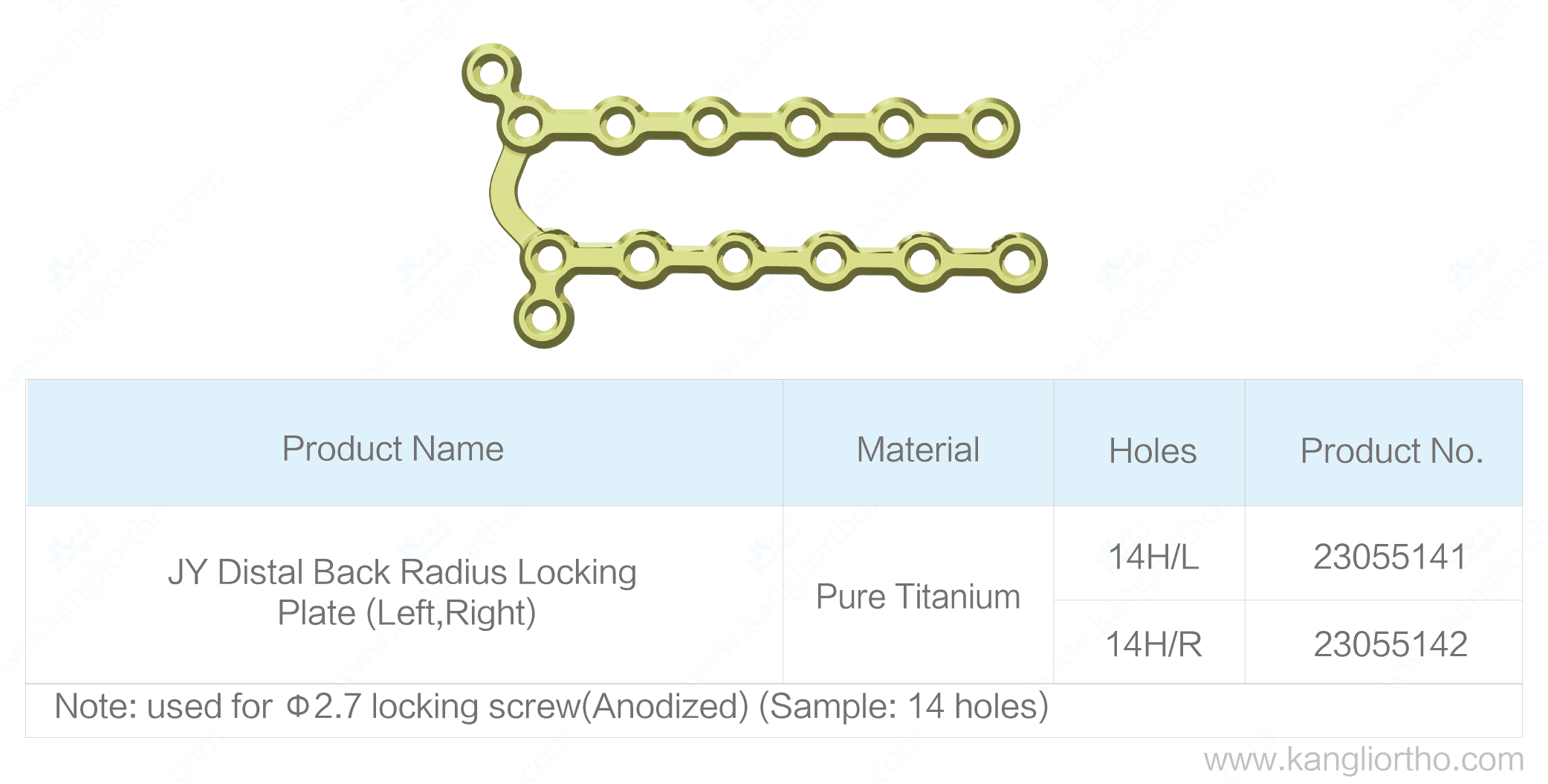 jy-distal-back-radius-locking-plate-specifications