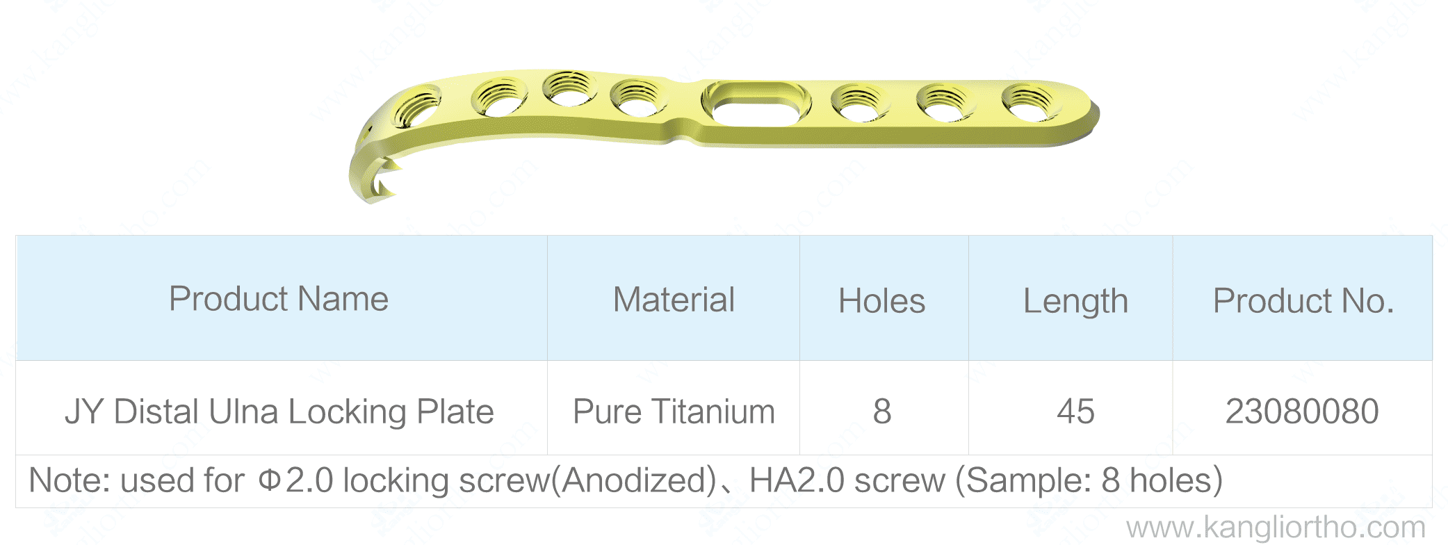 jy-distal-ulna-locking-plate-specifications