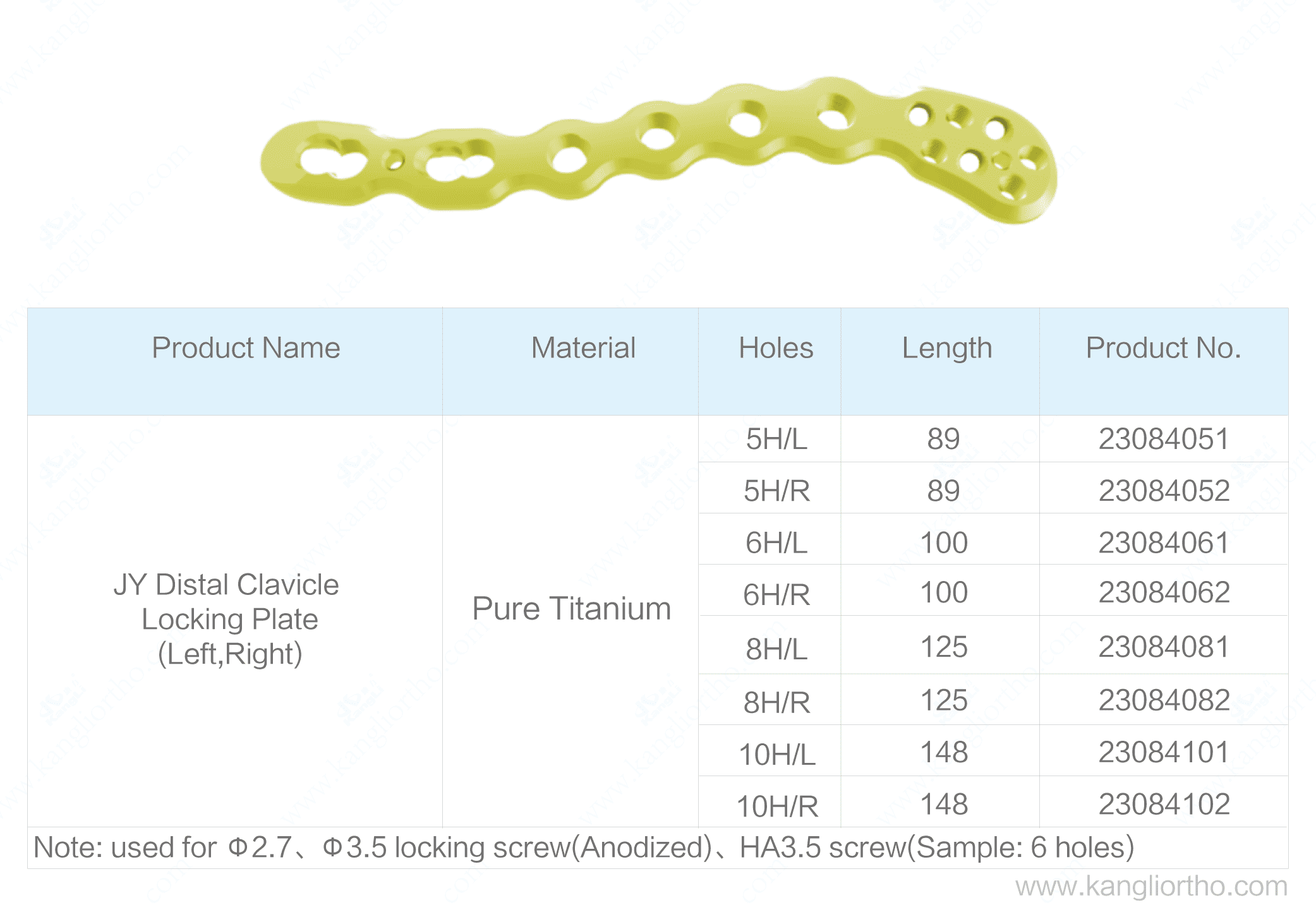 jy-distal-clavicle-locking-plate-specifications