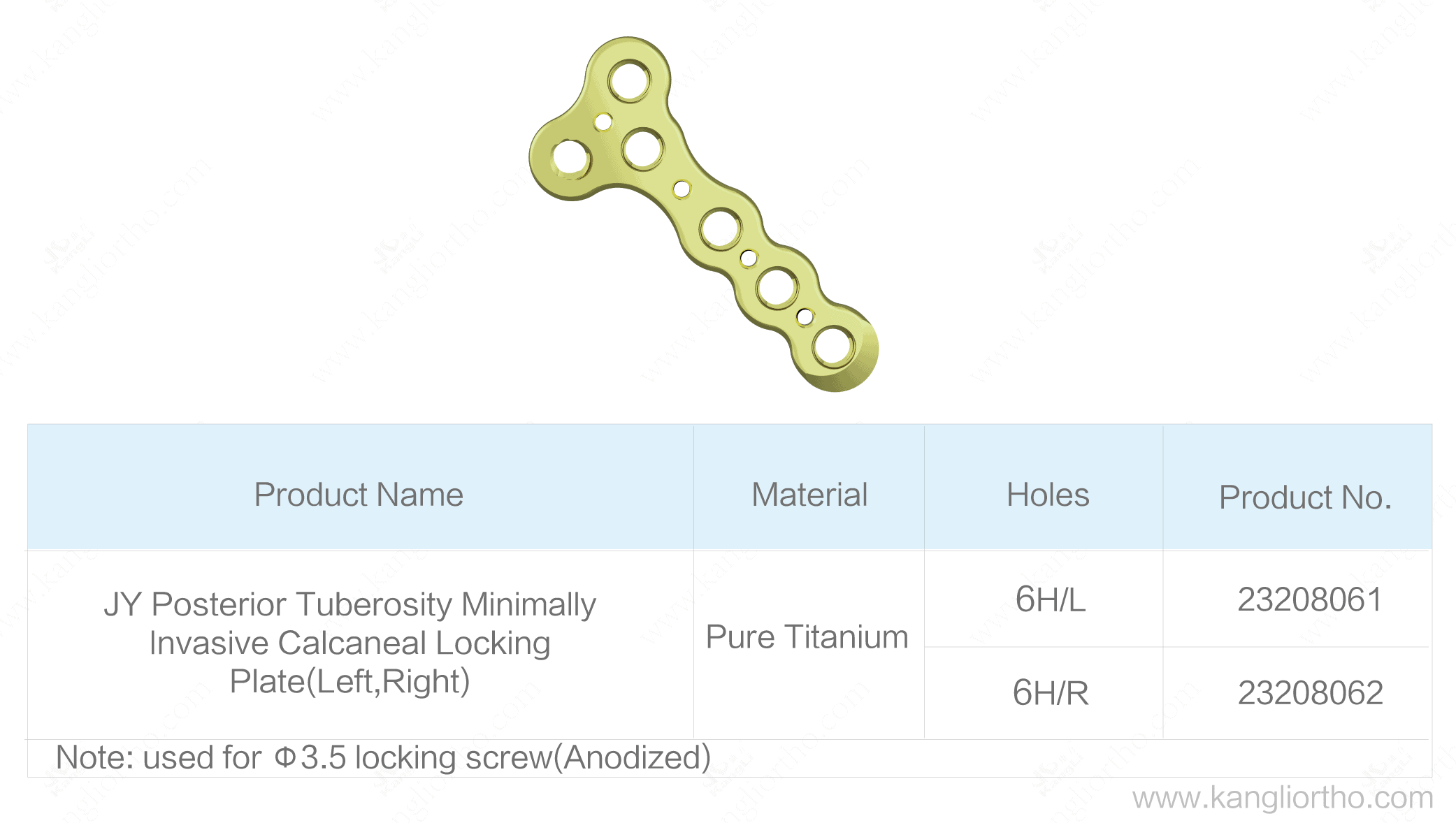 jy-posterior-tuberosity-minimally-invasive-calcaneal-locking-plate-specifications