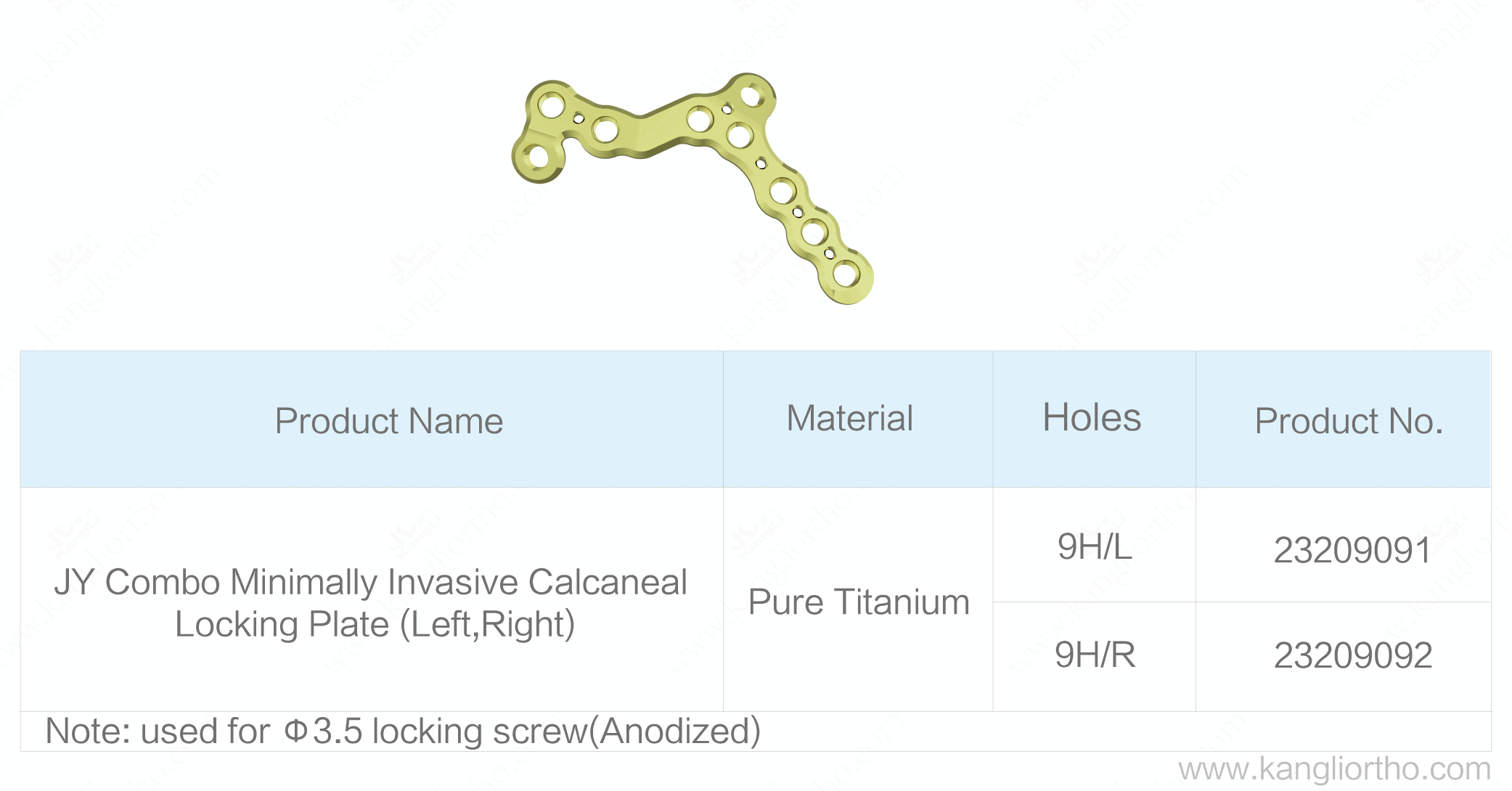 jy-combo-minimally-invasive-calcaneal-locking-plate-specifications