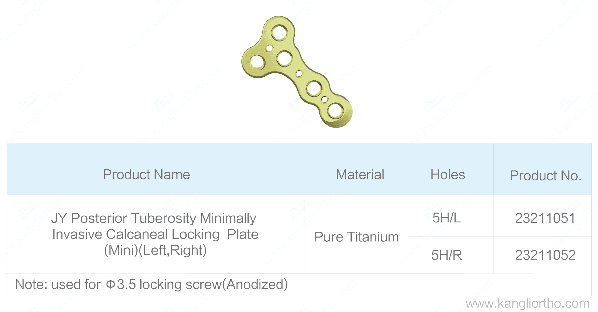 jy-posterior-tuberosity-minimally-invasive-calcaneal-locking-plate-mini-specifications