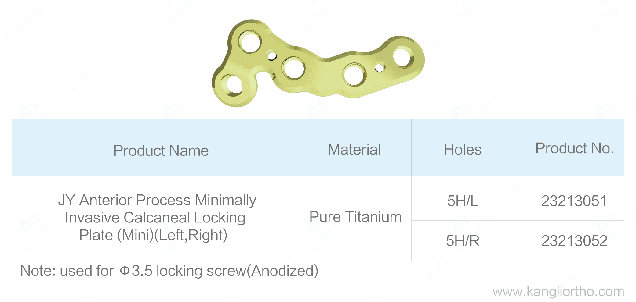 jy-anterior-process-minimally-invasive-calcaneal-locking-plate-mini-specifications