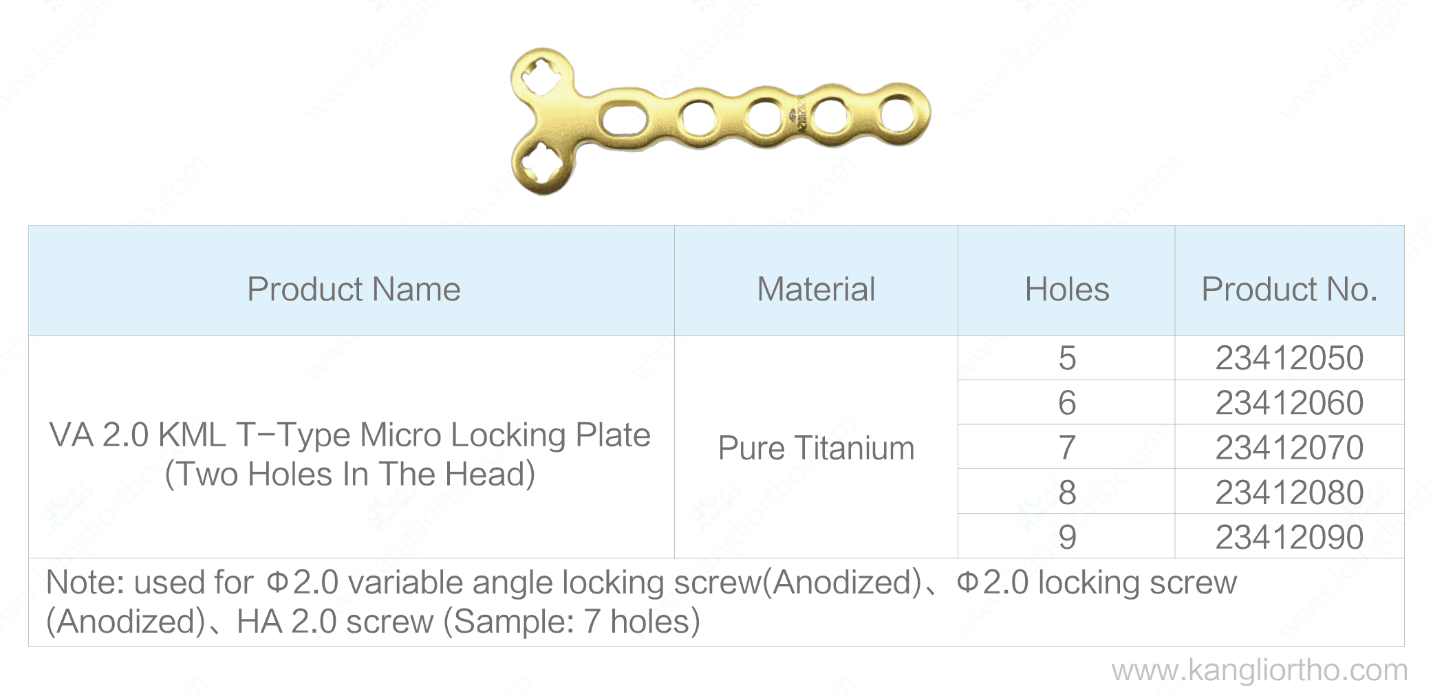 va-2-0-kml-t-type-micro-locking-plate-two-holes-in-the-head-specifications