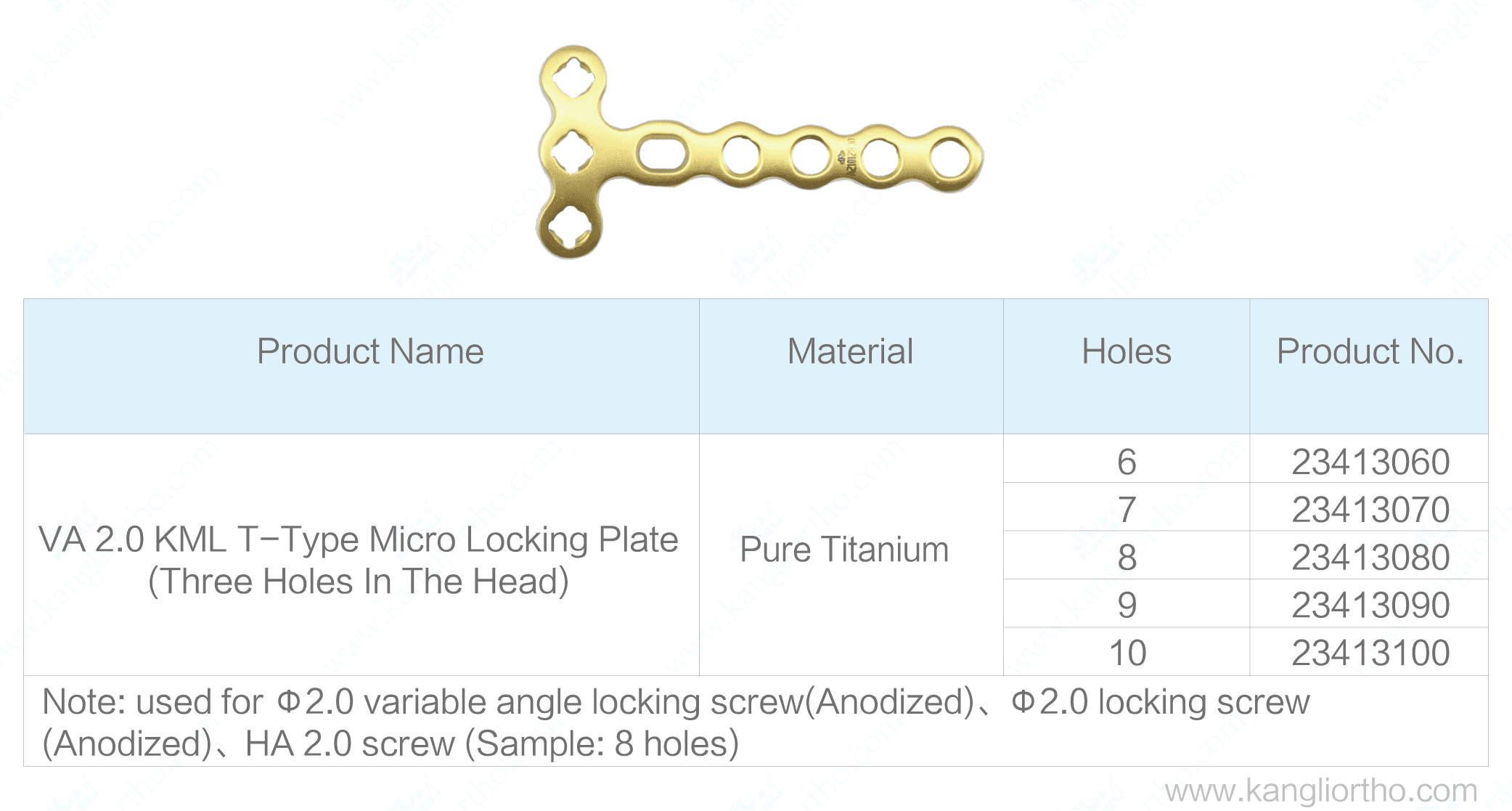 va-2-0-kml-t-type-micro-locking-plate-three-holes-in-the-head-specifications