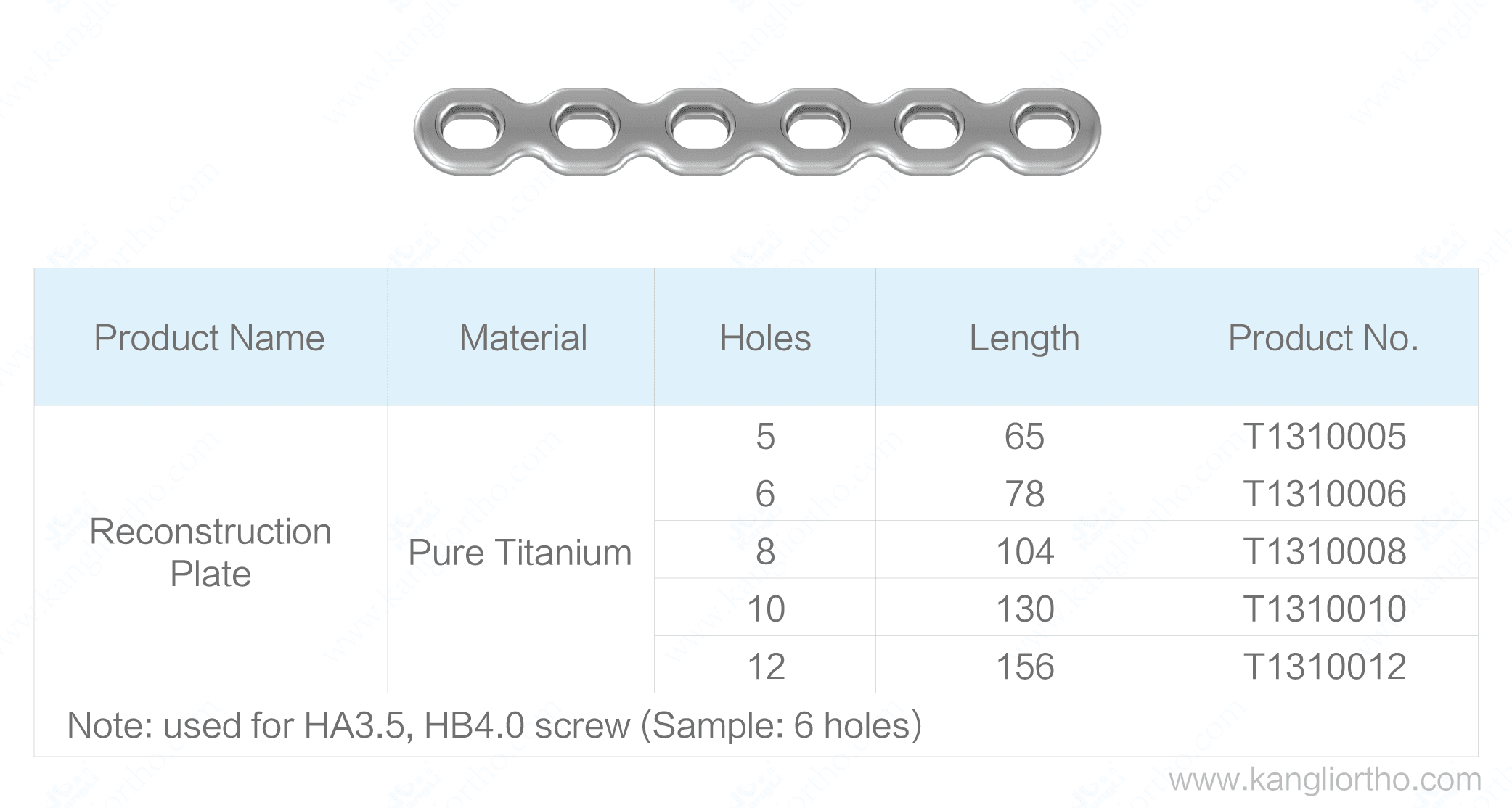 reconstruction-plate-specifications