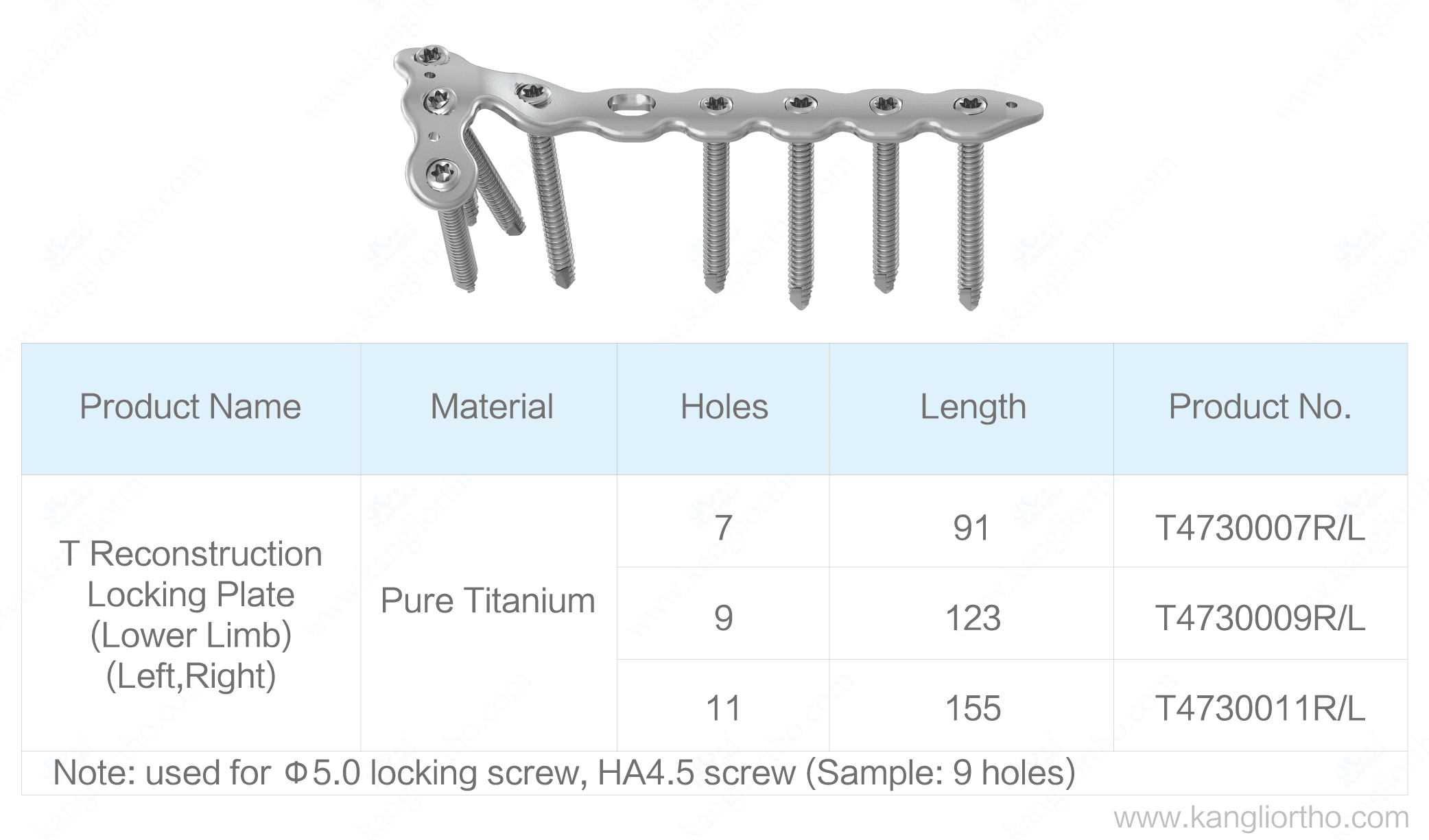 t-reconstruction-locking-plate-low-limb-specifications