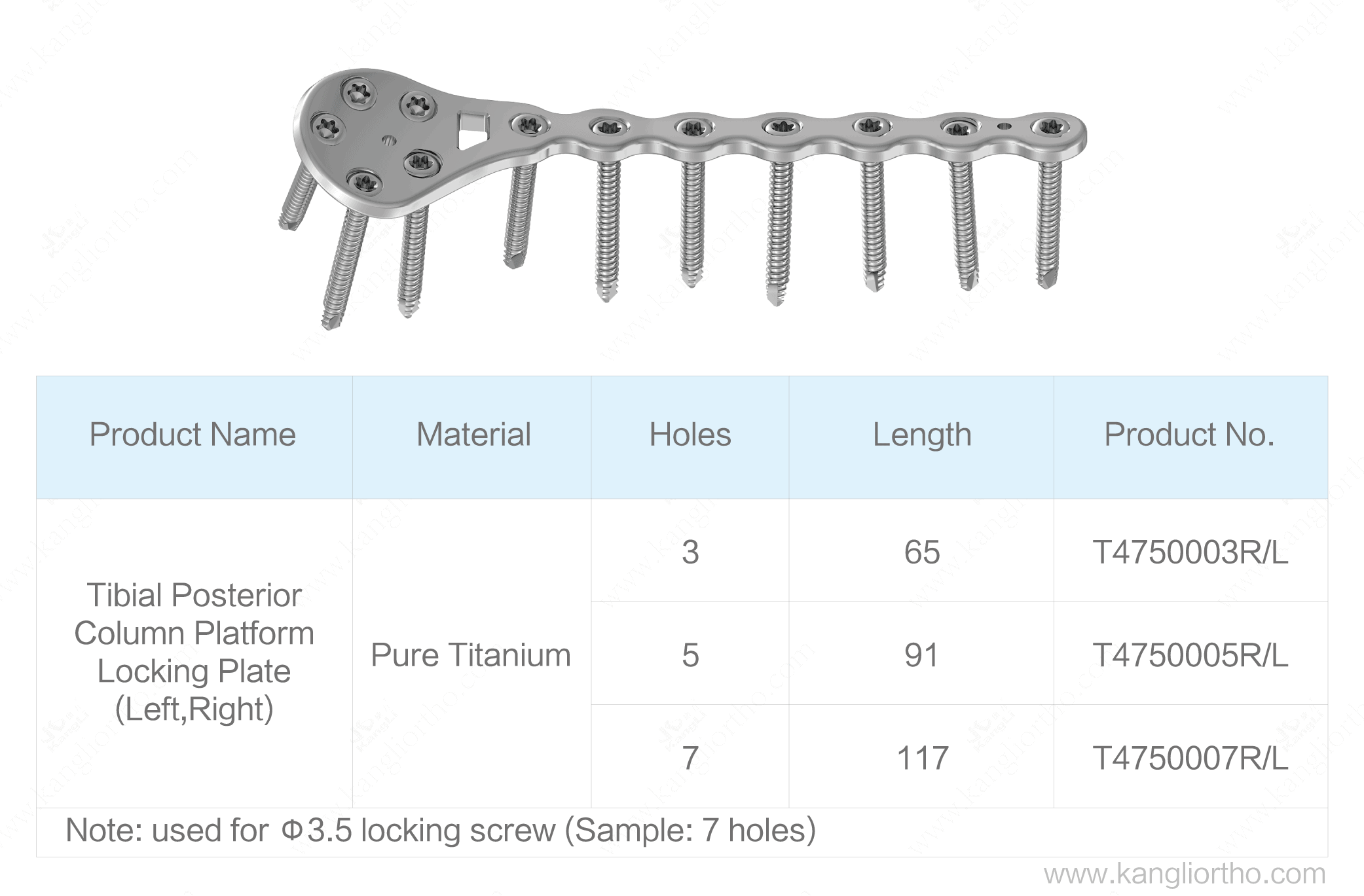 tibial-posterior-column-platform-locking-plate-specifications