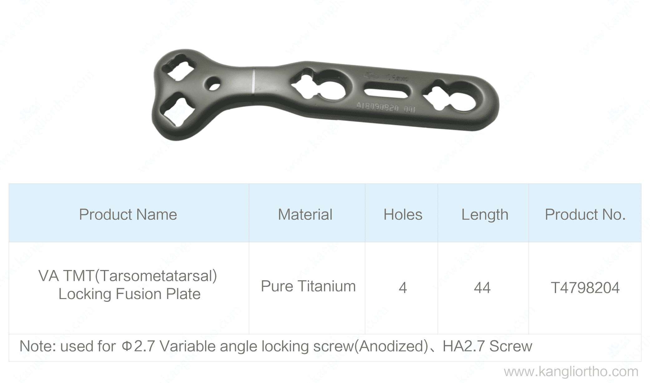 va-tmt-tarsometatarsal-locking-fusion-plate-specifications