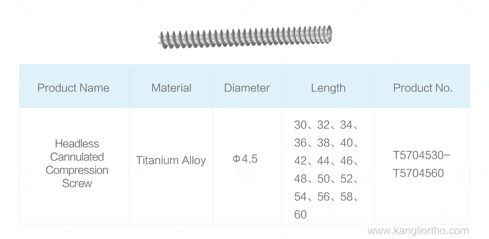 phi-4-5-headless-cannulated-compression-screw-specifications